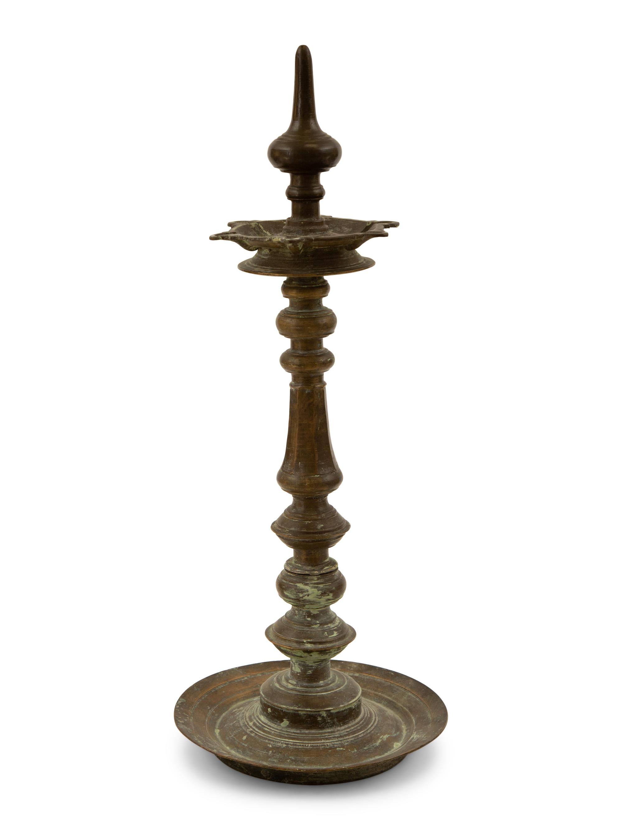 An Indian Brass Kerala Oil Lamp