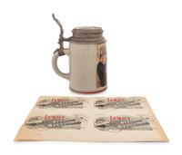 An American Stoneware and Pewter Stein