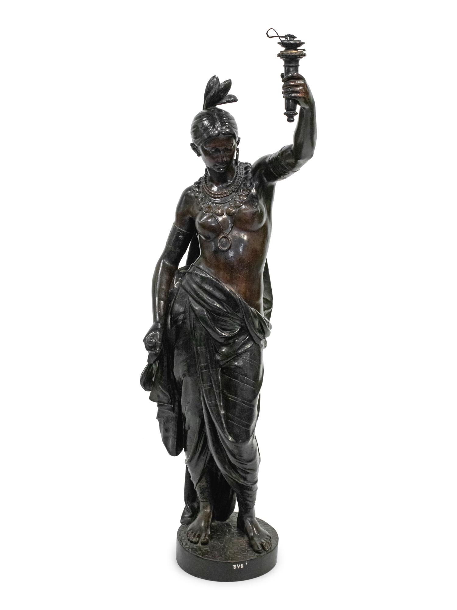Bronze figure of a woman