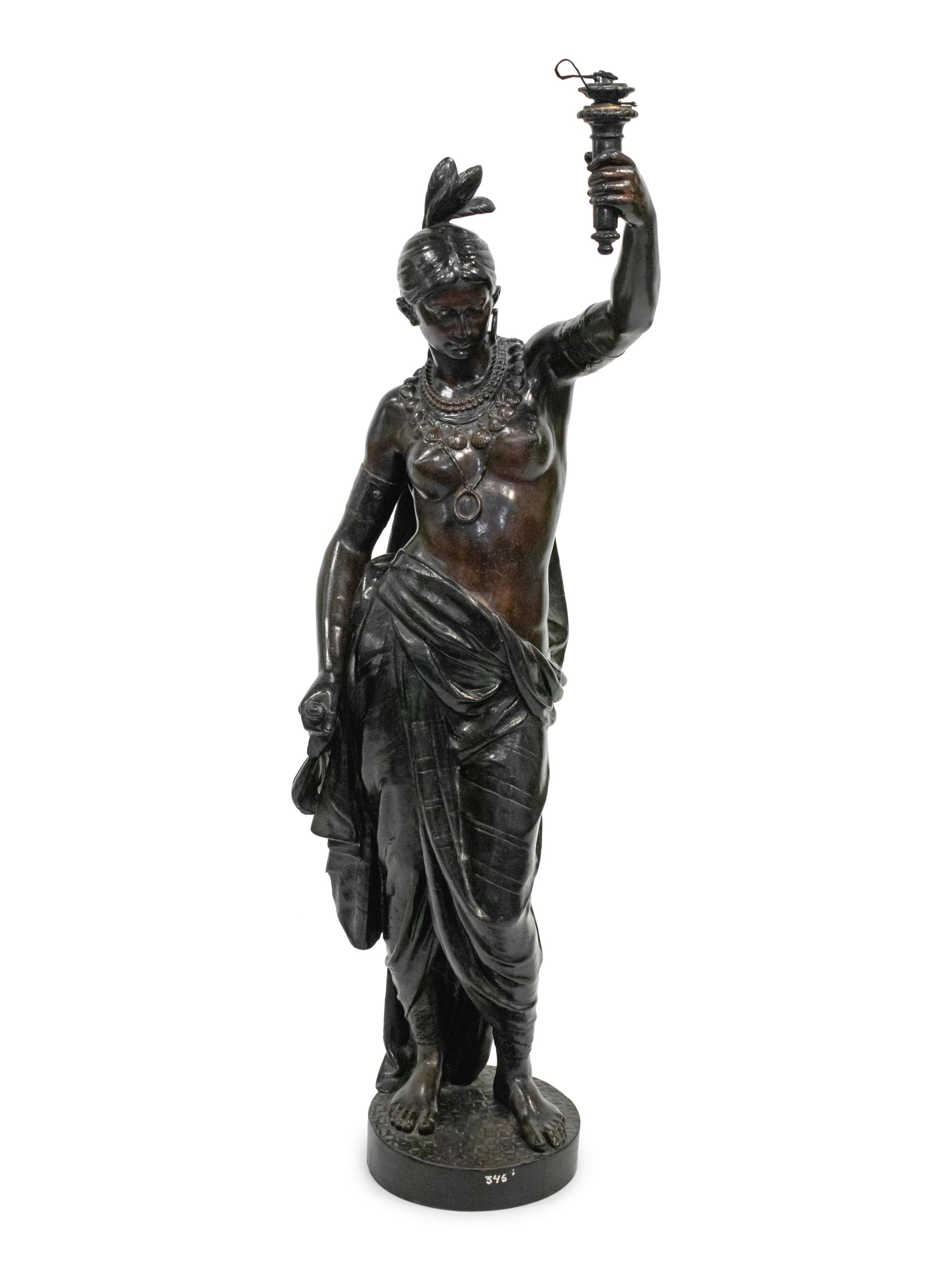 Bronze figure of a woman