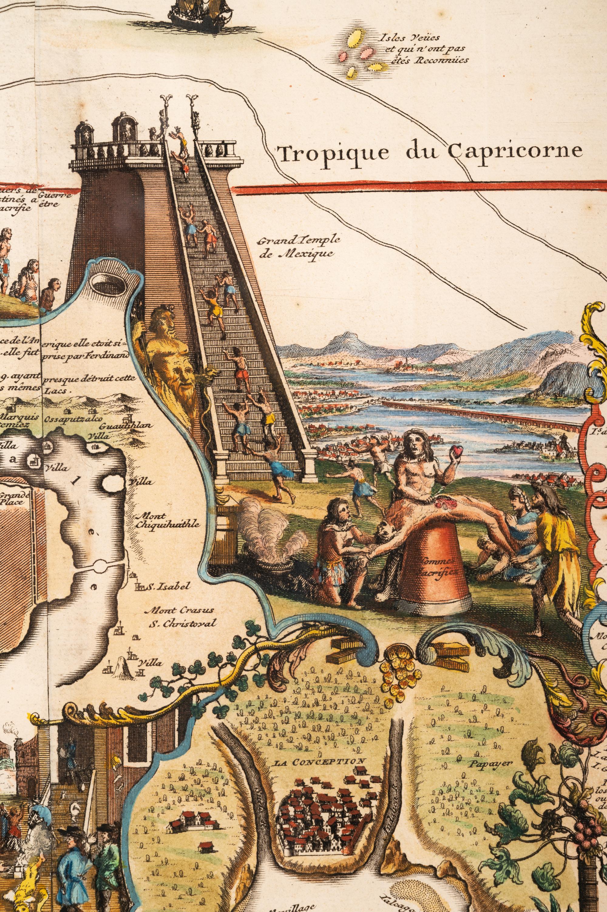 CHATELAIN, Henri Abraham (1684-1743). Carte Tres Curieuse de la Mer du Sud. Contenant des Remarques Nouvelles et Tres Utiles non Seulement sur les Ports et Iles de Cette Mer . Amsterdam, 1719.