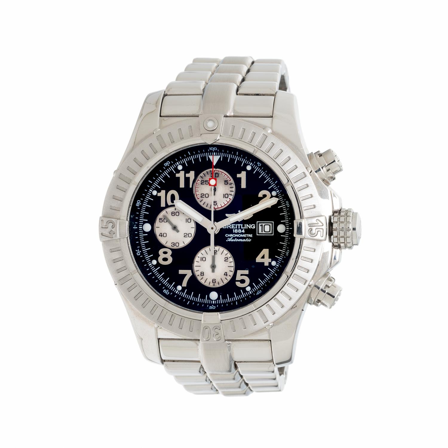 Breitling, Ref. A13370, Stainless Steel 'Super Avenger' Chronograph Watch with Date