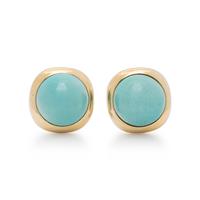 TURQUOISE AND YELLOW GOLD EARRINGS