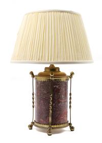 A Metal-Mounted Marble Canister Height 18 inches. — 19TH CENTURY