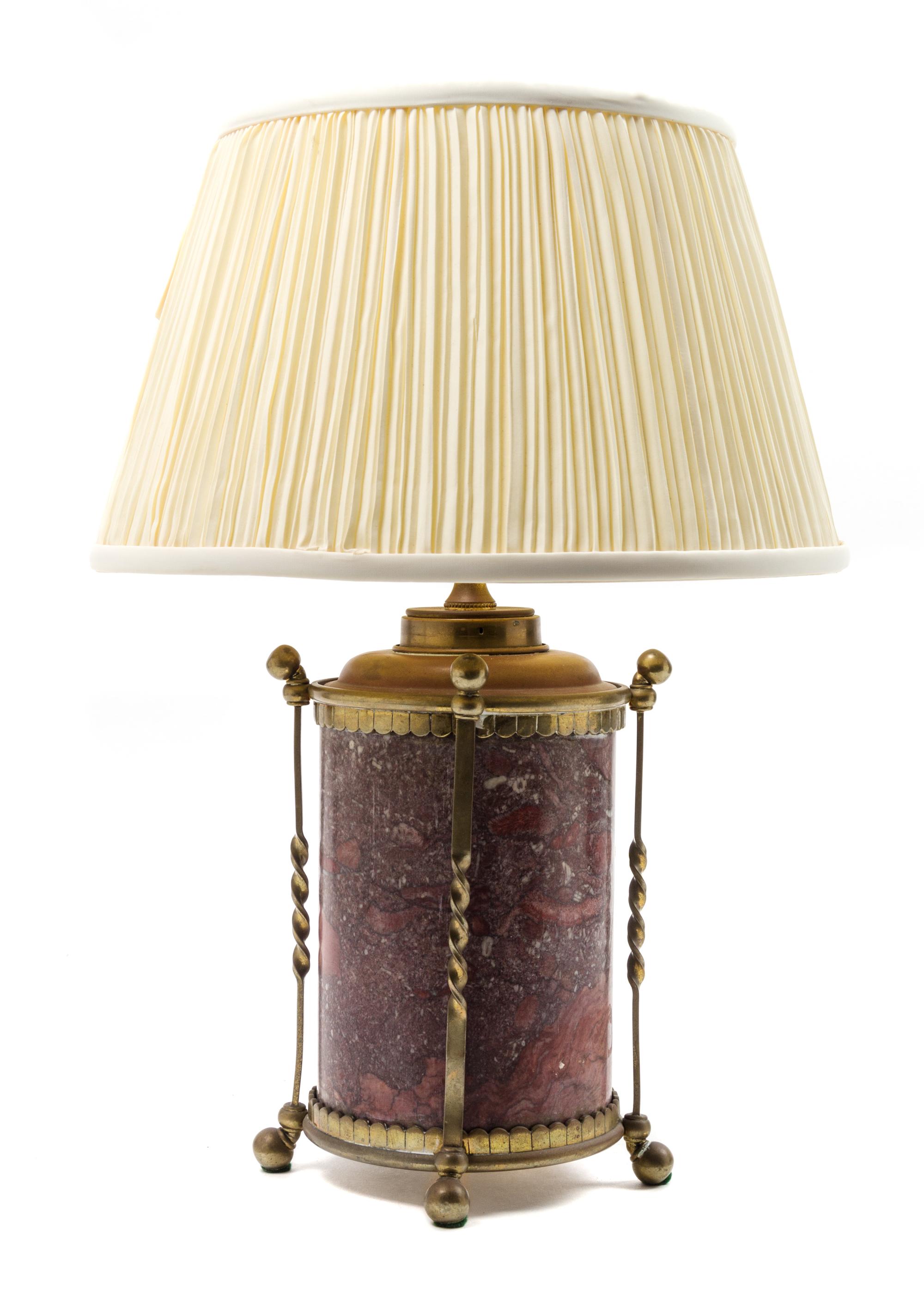 A Metal-Mounted Marble Canister Height 18 inches. — 19TH CENTURY