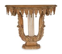 An Italian Neoclassical Style Polychromed Console d'Appliqué