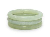 COLLECTION OF JADE AND HARDSTONE BANGLE BRACELETS