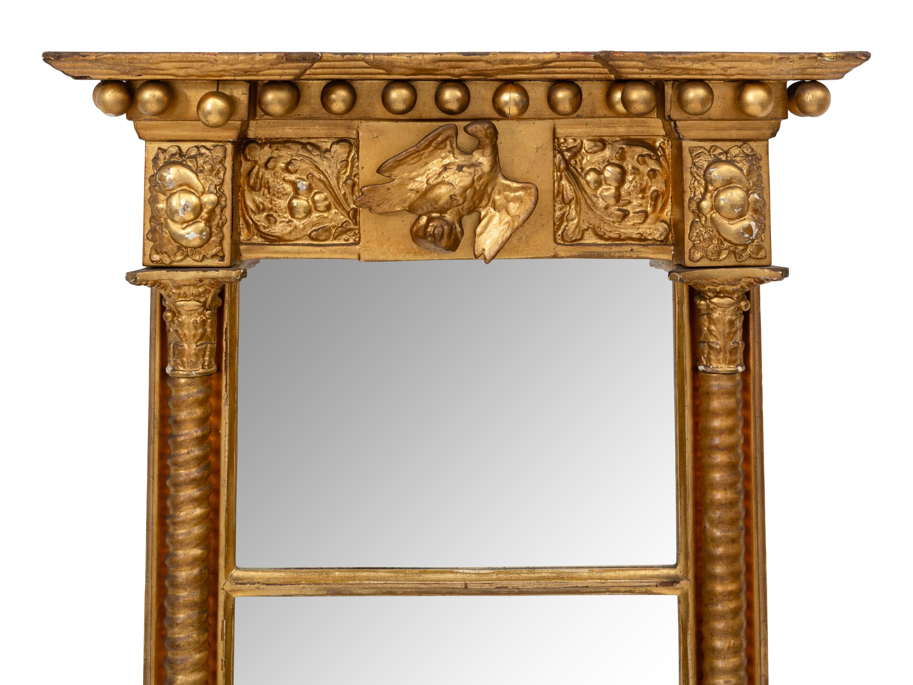 Two Federal Giltwood and Eglomise Pier Glasses