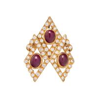 CONVERTIBLE CULTURED PEARL, RUBY AND DIAMOND NECKLACE