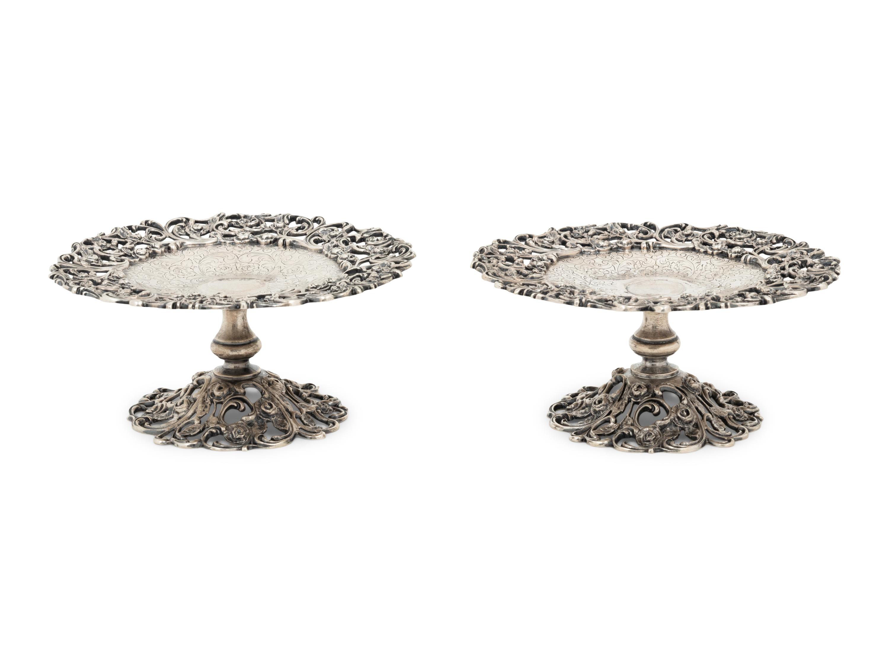 A Pair of American Silver Tazze