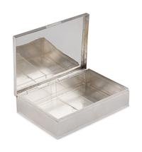 A Cooke and Kelvey Enamel and Mother of Pearl-Inset Silver Box