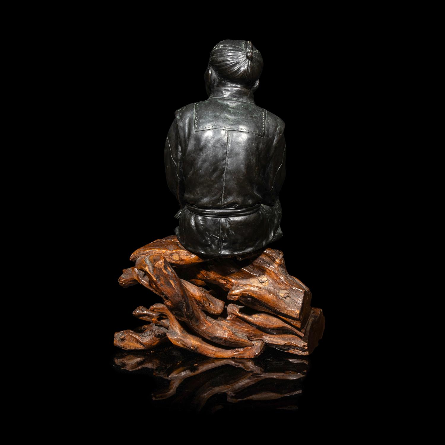 A Japanese Patinated Bronze Figure, Tokyo School, Meiji Period