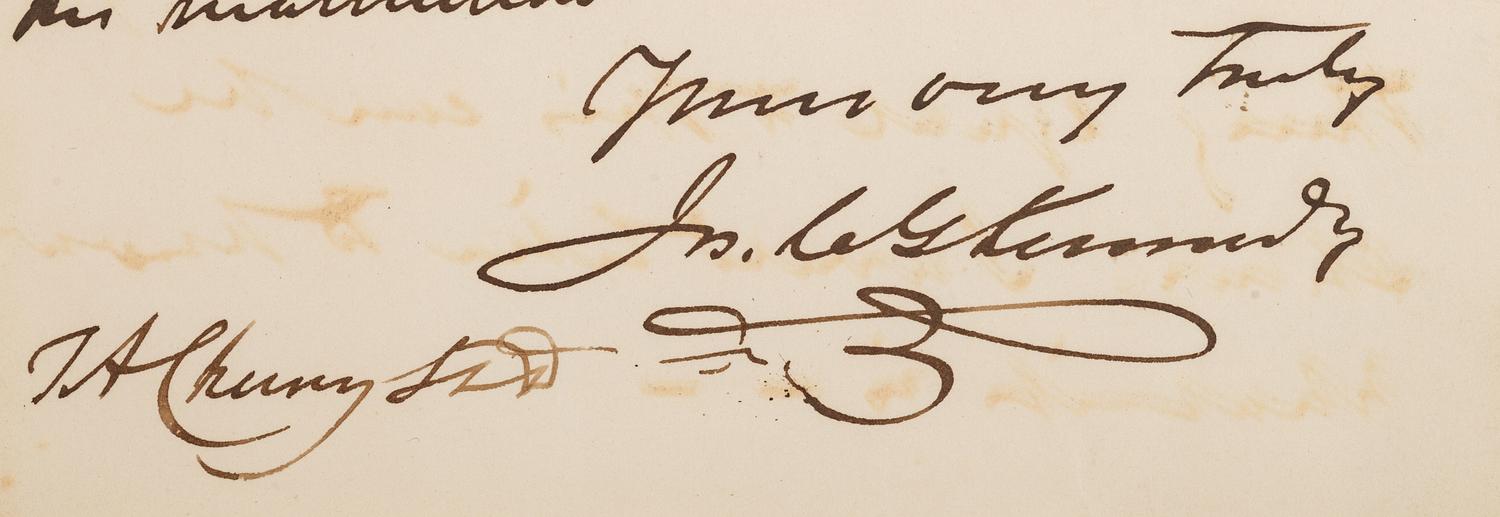 [AUTOGRAPHS]. Signatures of 19th-century American military and political figures.