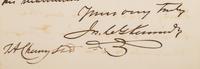[AUTOGRAPHS]. Signatures of 19th-century American military and political figures.