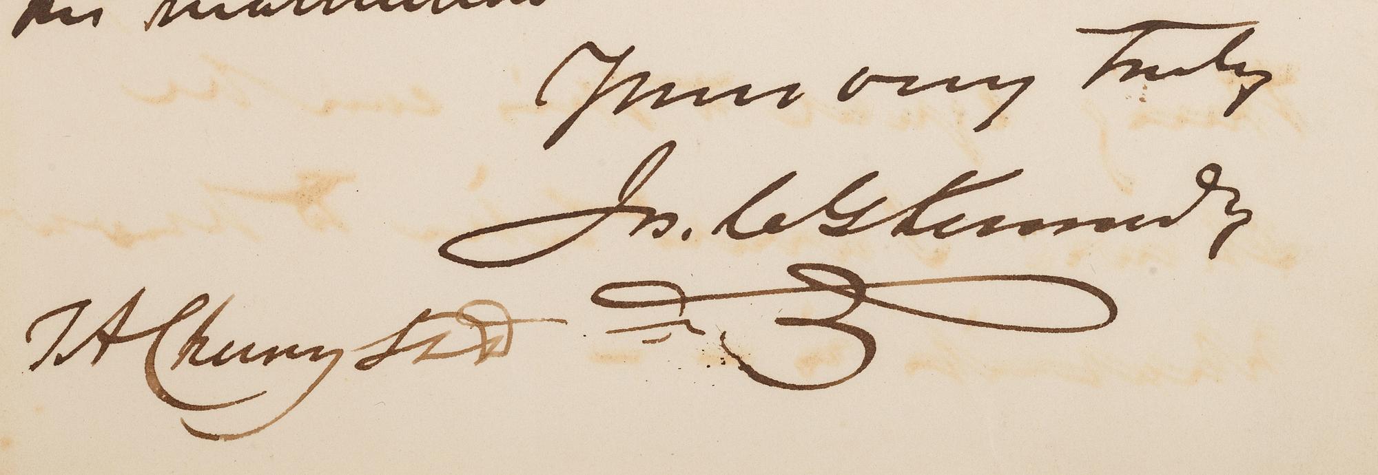 [AUTOGRAPHS]. Signatures of 19th-century American military and political figures.