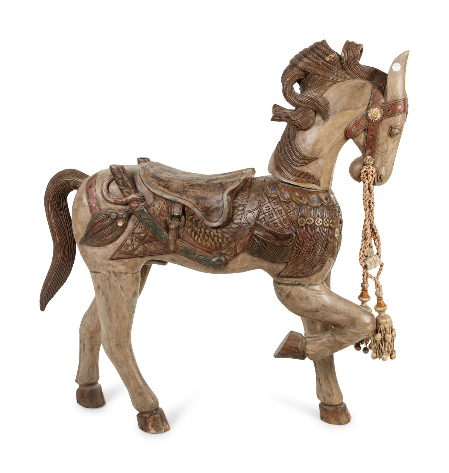 An Italian Carved and Painted Model of a Horse