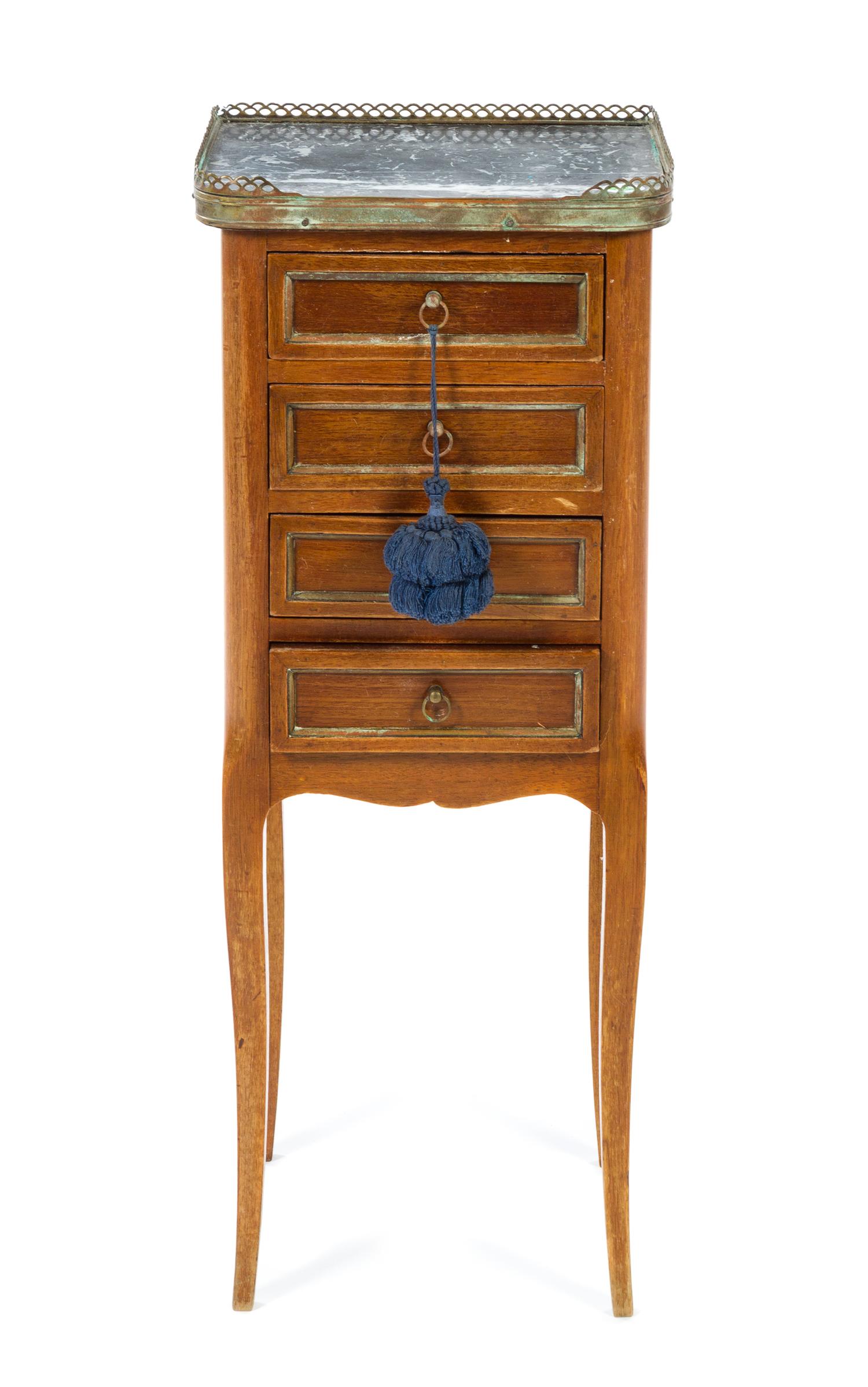 A French Provincial Diminutive Commode Height 28 1/2 x width 11 1/2 x depth 9 3/4 inches. — 19TH/20TH CENTURY