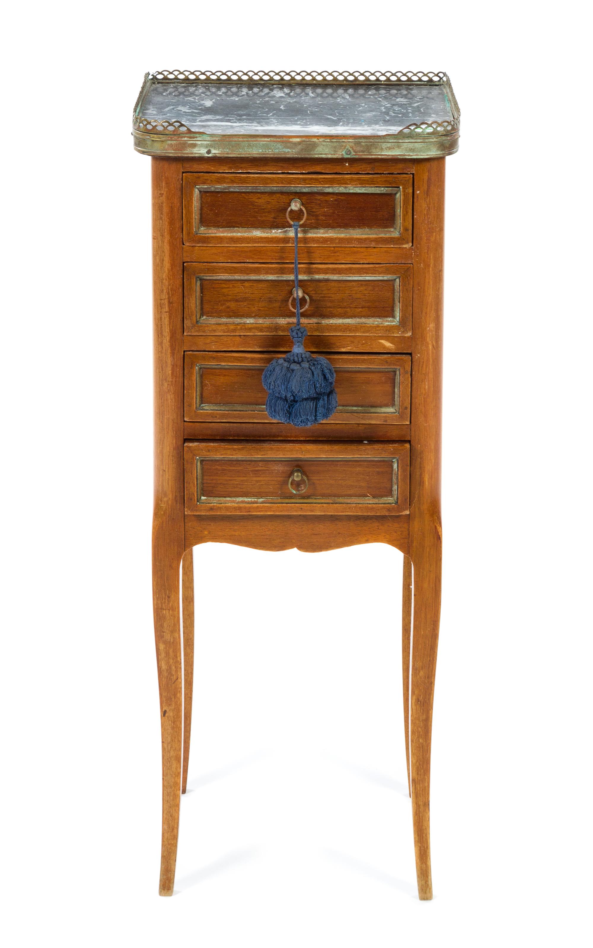 A French Provincial Diminutive Commode Height 28 1/2 x width 11 1/2 x depth 9 3/4 inches. — 19TH/20TH CENTURY