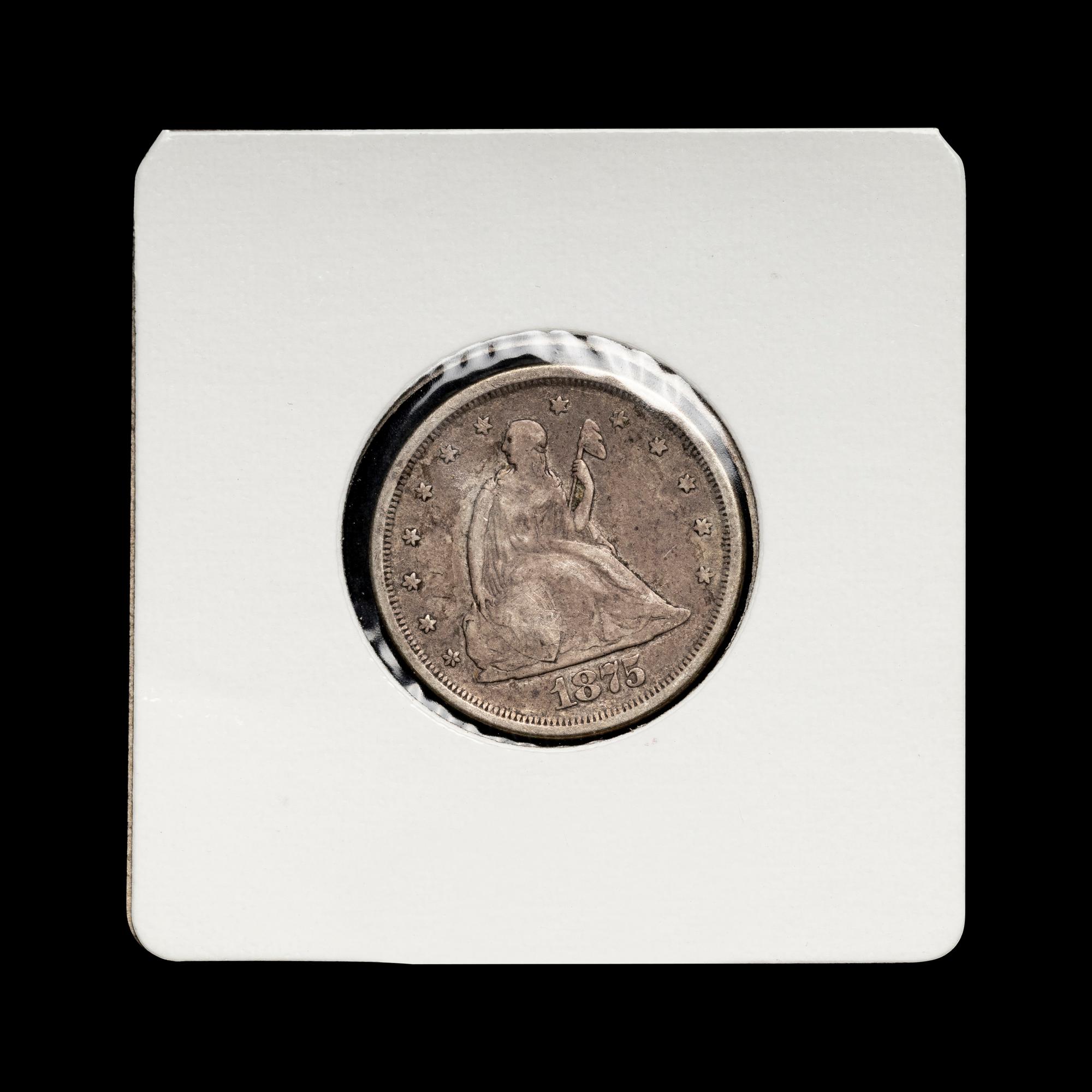 An 1875-S Seated Liberty 20c Coin