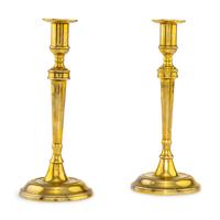 A Pair of English Brass Candlesticks