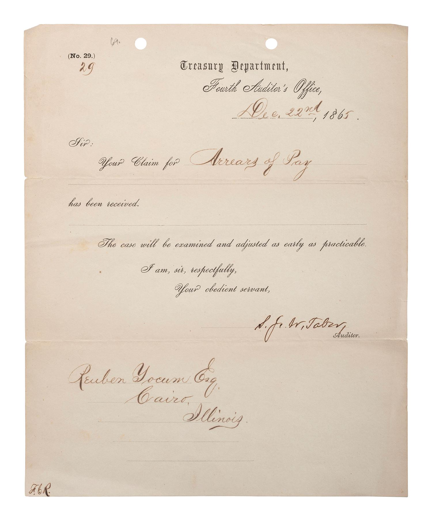 [SLAVERY & ABOLITION] -- [COCKRAN, Francis S. (1814-1886)]. Archive of letters to Maryland abolitionist and Underground Railroad supporter, comprising: