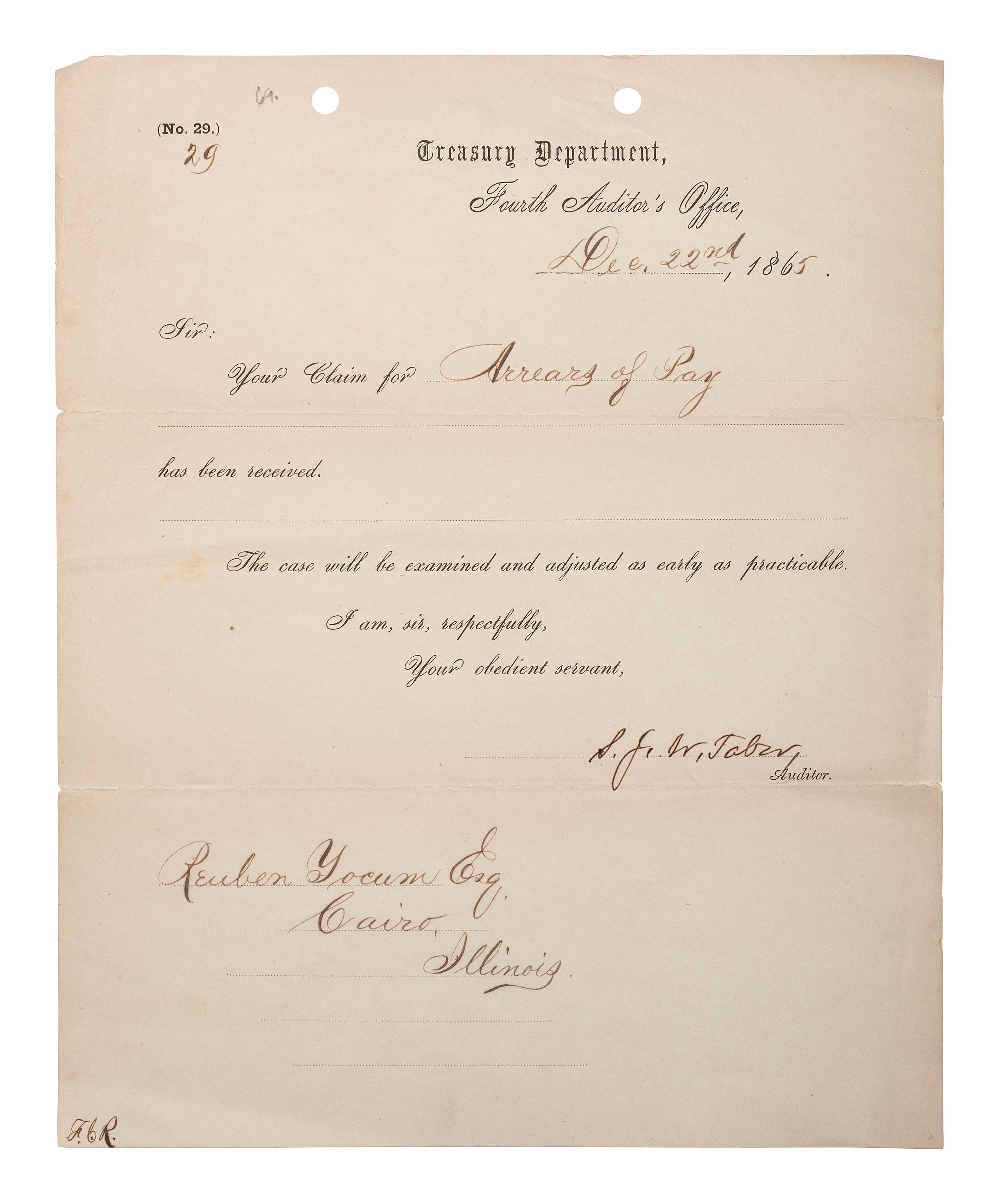 [SLAVERY & ABOLITION] -- [COCKRAN, Francis S. (1814-1886)]. Archive of letters to Maryland abolitionist and Underground Railroad supporter, comprising: