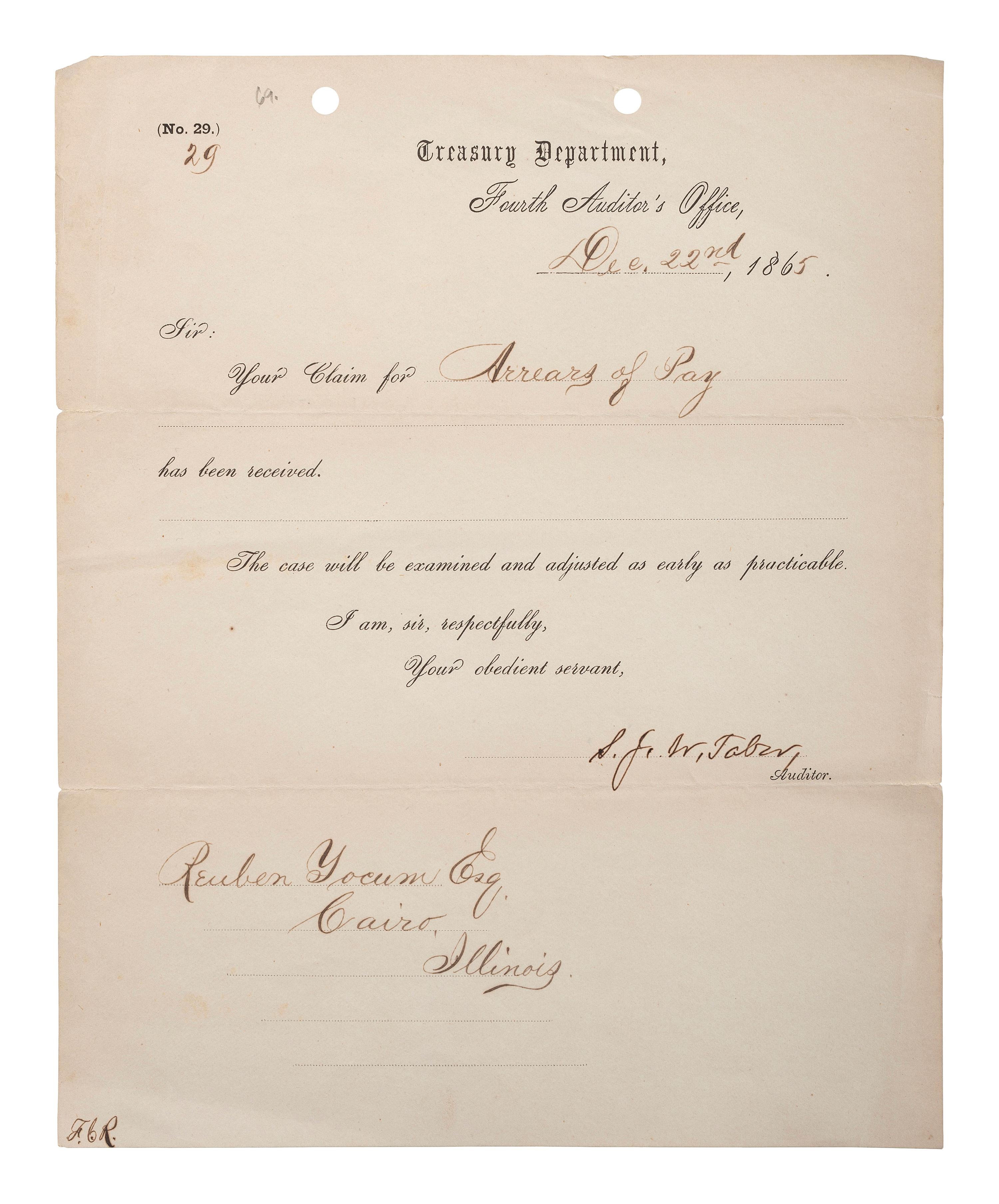 [SLAVERY & ABOLITION] -- [COCKRAN, Francis S. (1814-1886)]. Archive of letters to Maryland abolitionist and Underground Railroad supporter, comprising: