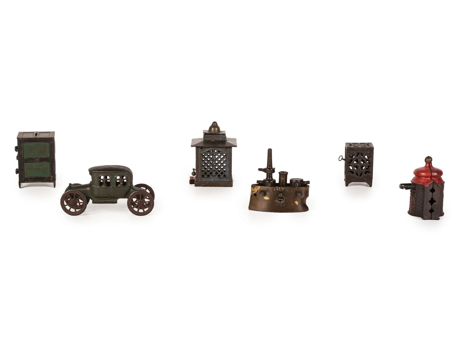 Six Cast Iron Still Banks