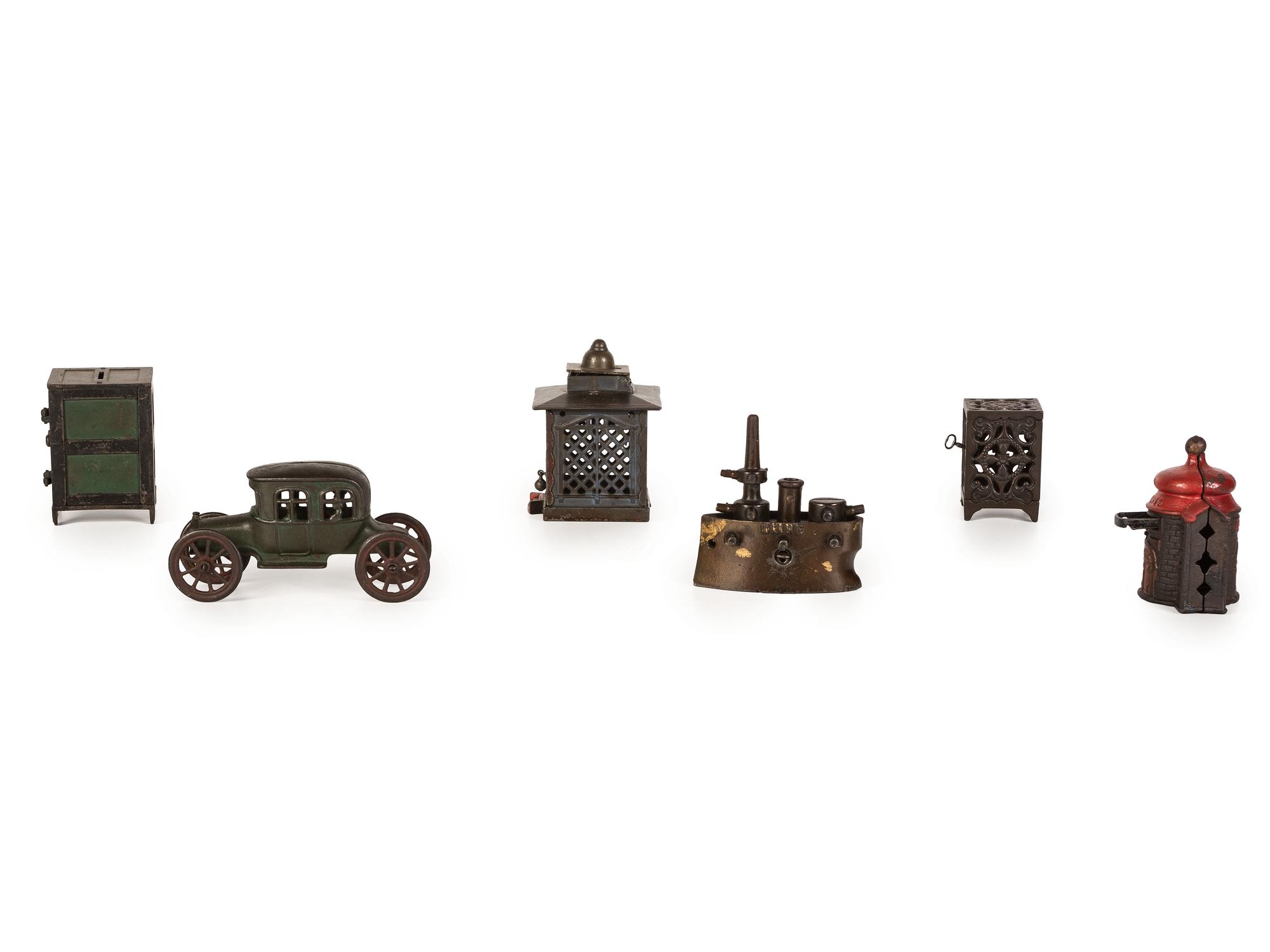 Six Cast Iron Still Banks