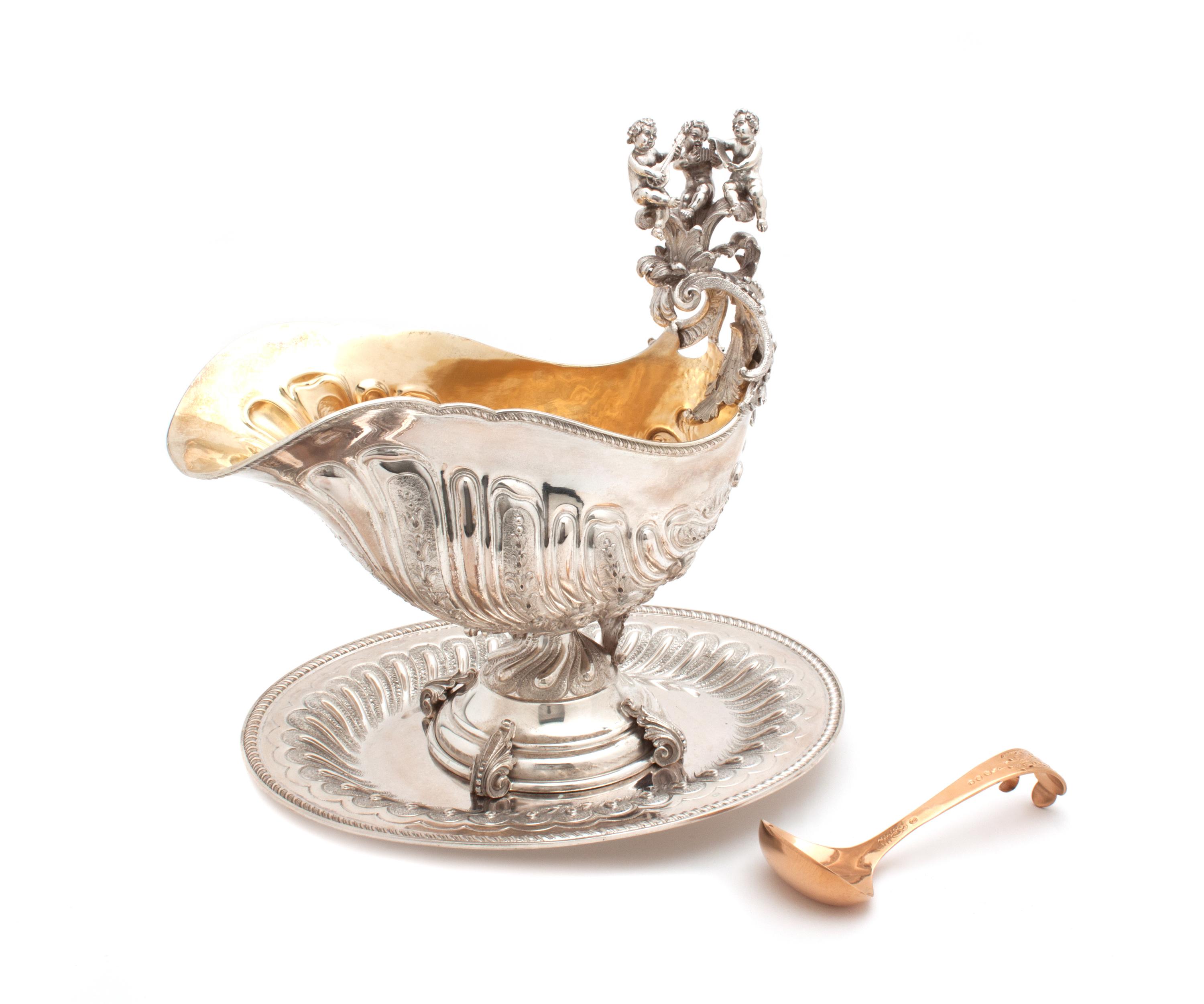 An Italian Silver Sauce Boat Height 10 3/4 inches. — 20TH CENTURY