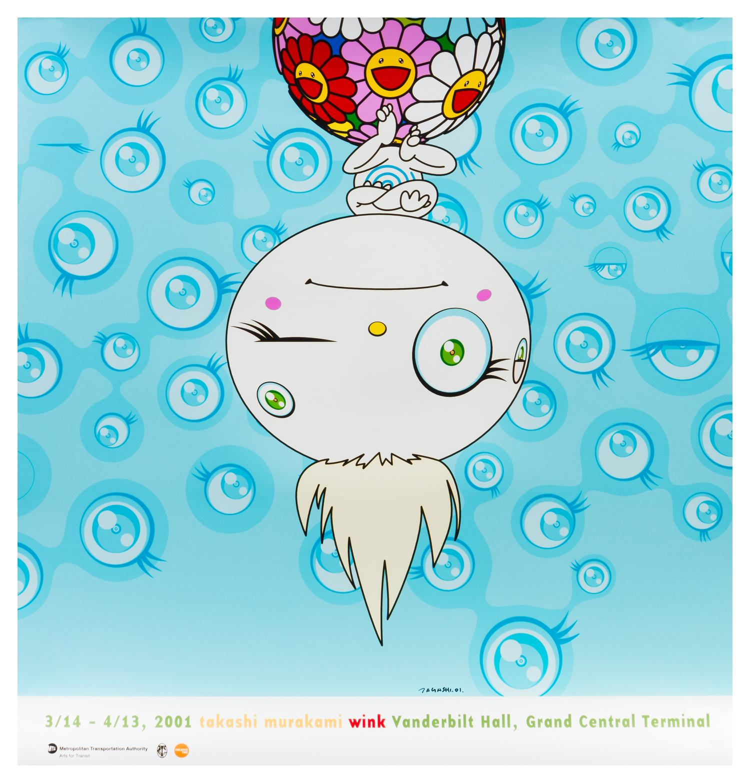 Takashi Murakami, (Japanese, b. 1962), Wink, 2001 (exhibition poster for Takashi Murakami exhibition, Wink, Vanderbilt Hall, Grand Cent