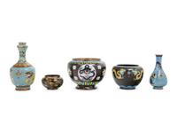 10 Chinese Cloisonné Enamel Vessels