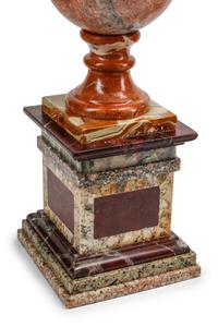 A Pair of Italian Grand Tour Style Vari-Color Marble Spherical Ornaments