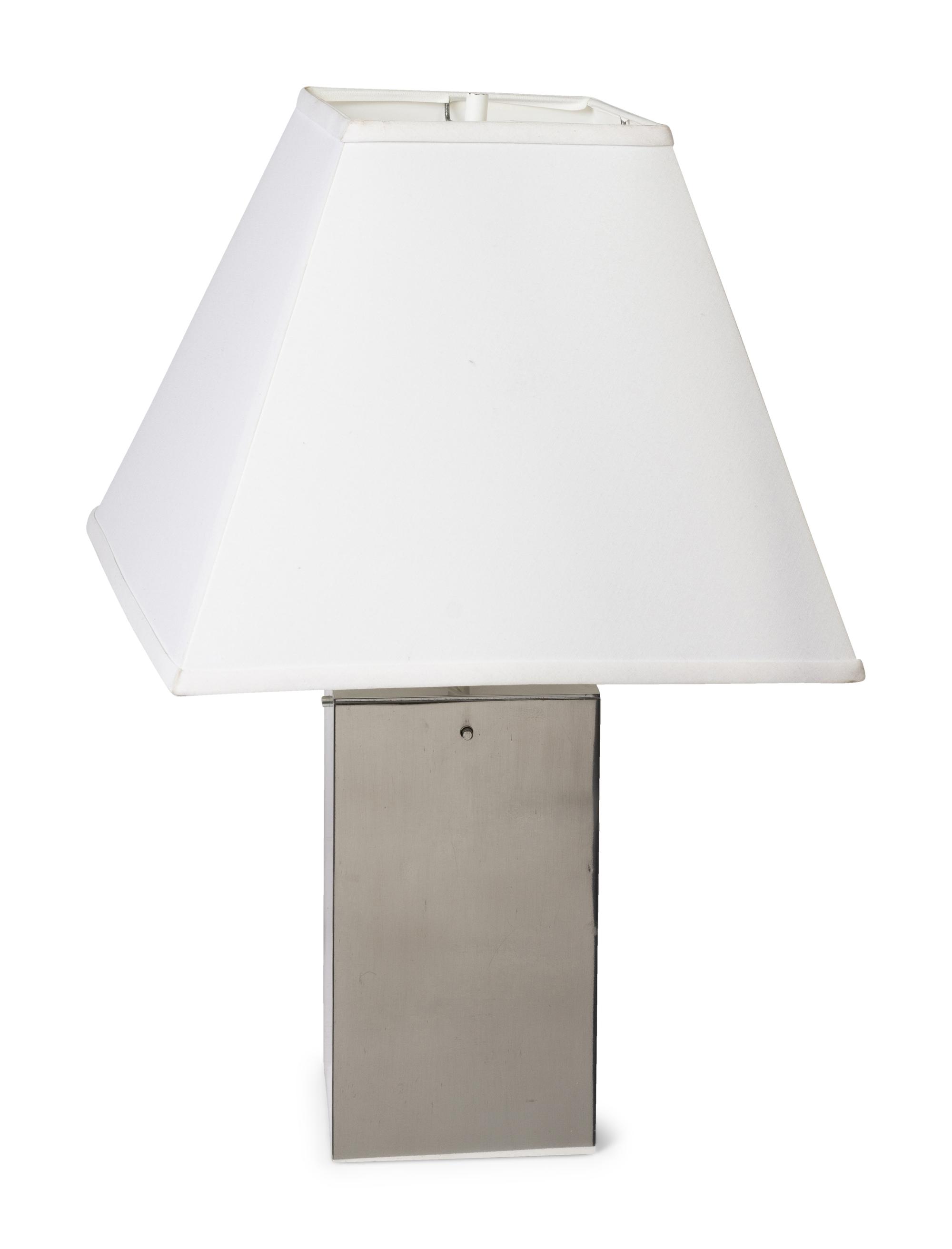 Three Modern Stainless Steel Lamps