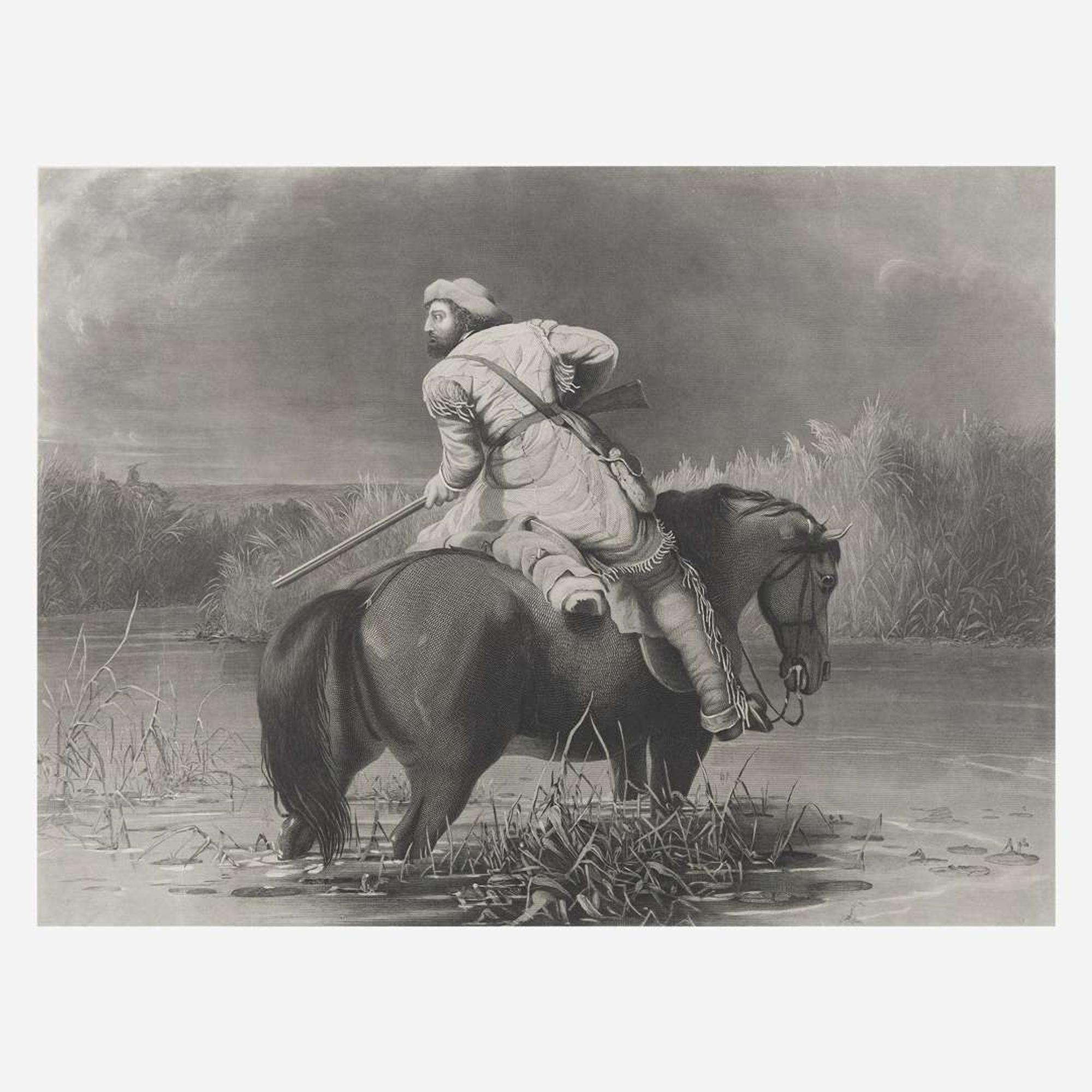 After William Tylee Ranney (1813-1857) Two Works: Daniel Boone's First View of Kentucky and The Trapper's Last Shot, 1850