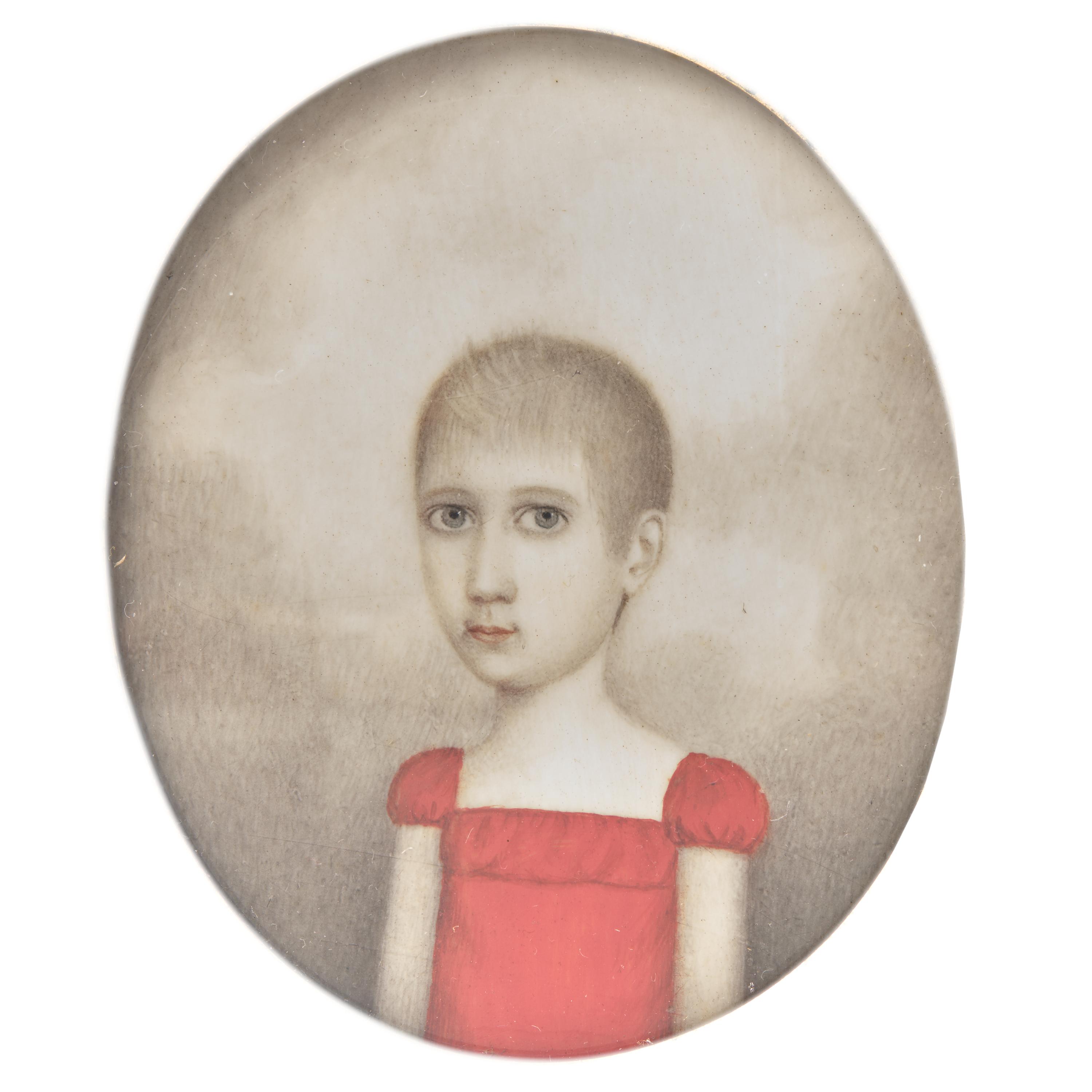 American School, 19th Century — Two Portrait Miniatures: Rosetta Marks Roosevelt (1809-1840) and Henry Latrobe Roosevelt (1811-1884) as young children Circa 1813