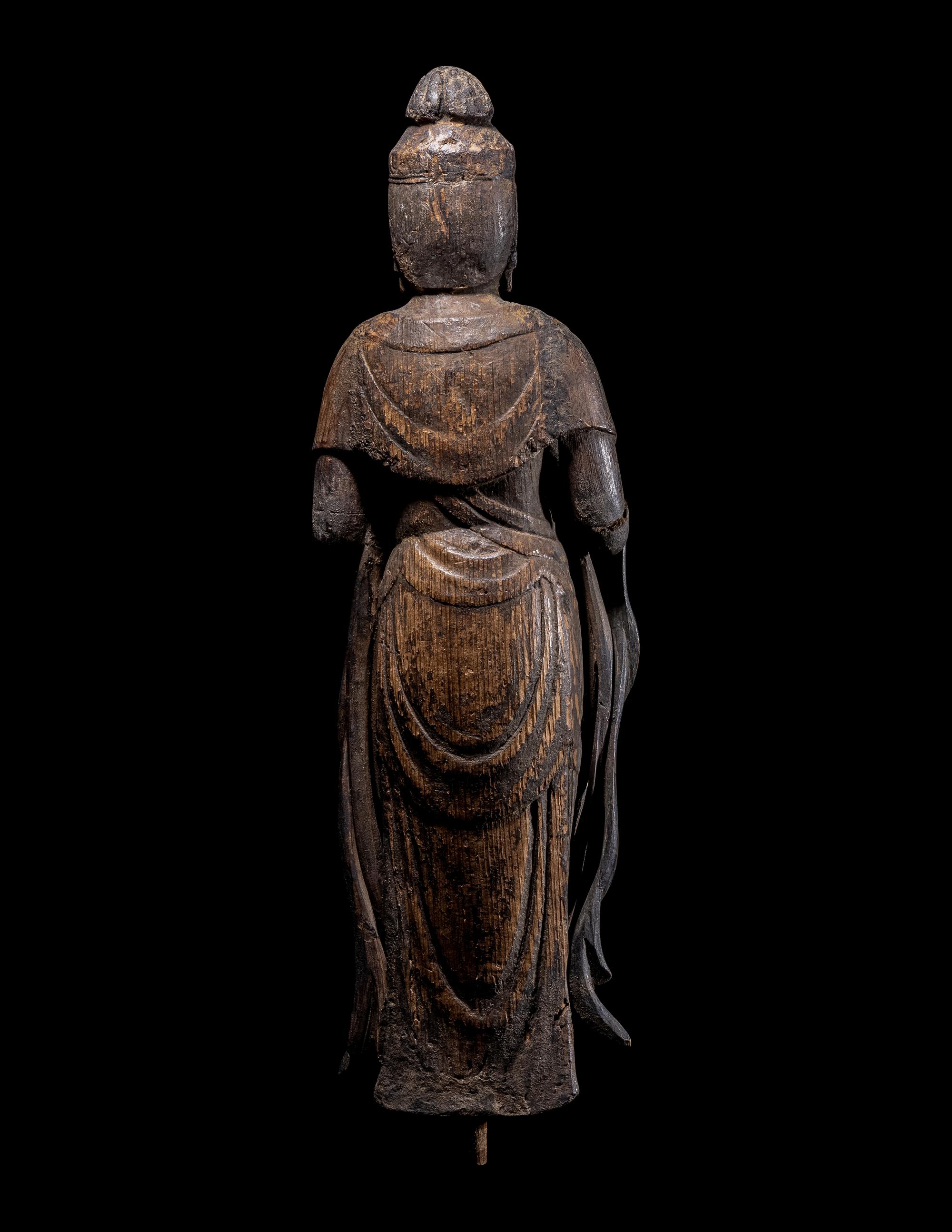 A Japanese Wood Figure of Kannon