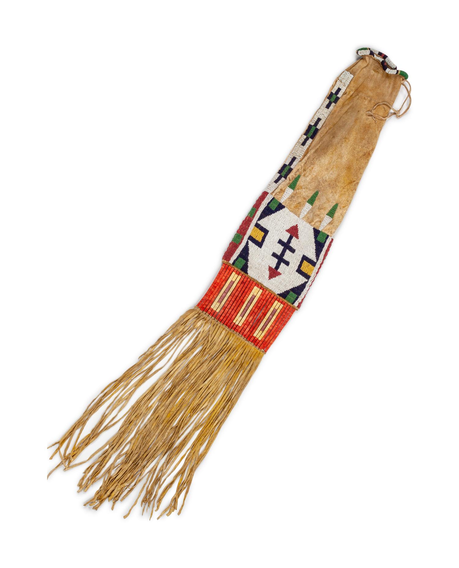Sioux Beaded Hide Tobacco Bag