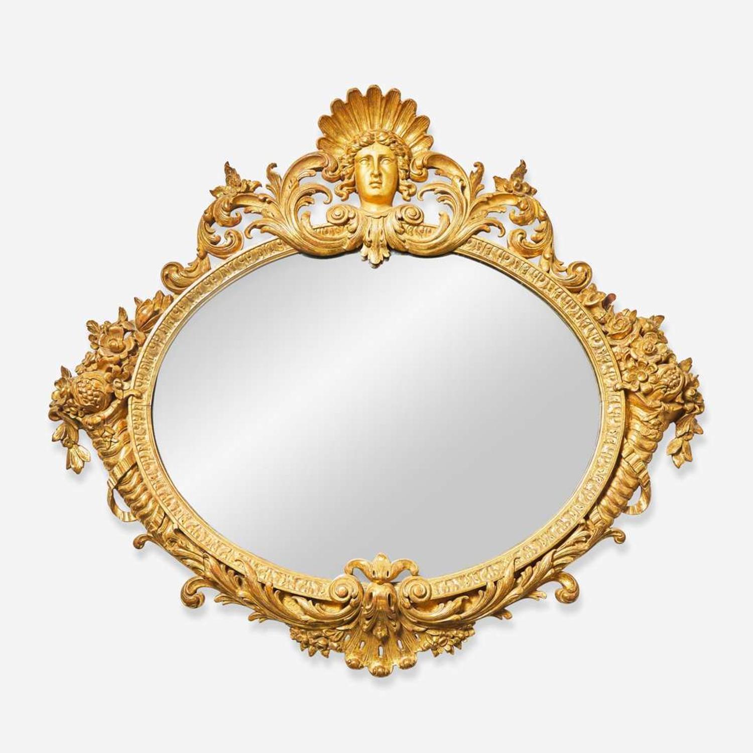 A Victorian giltwood overmantel mirror late 19th century