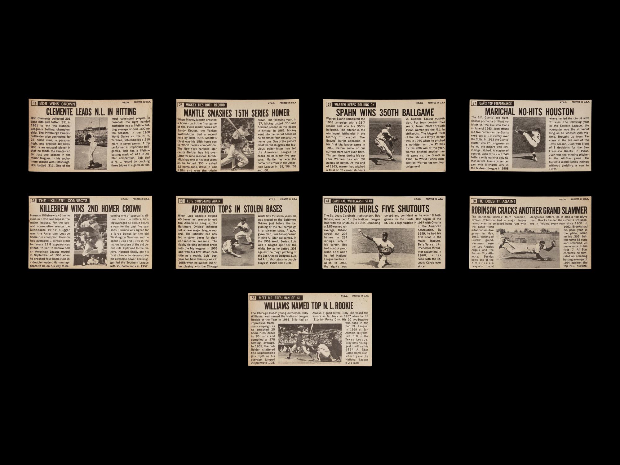 A Collection of 1960s Odd Ball Baseball Cards Including Mickey Mantle and Multiple Hall of Famers