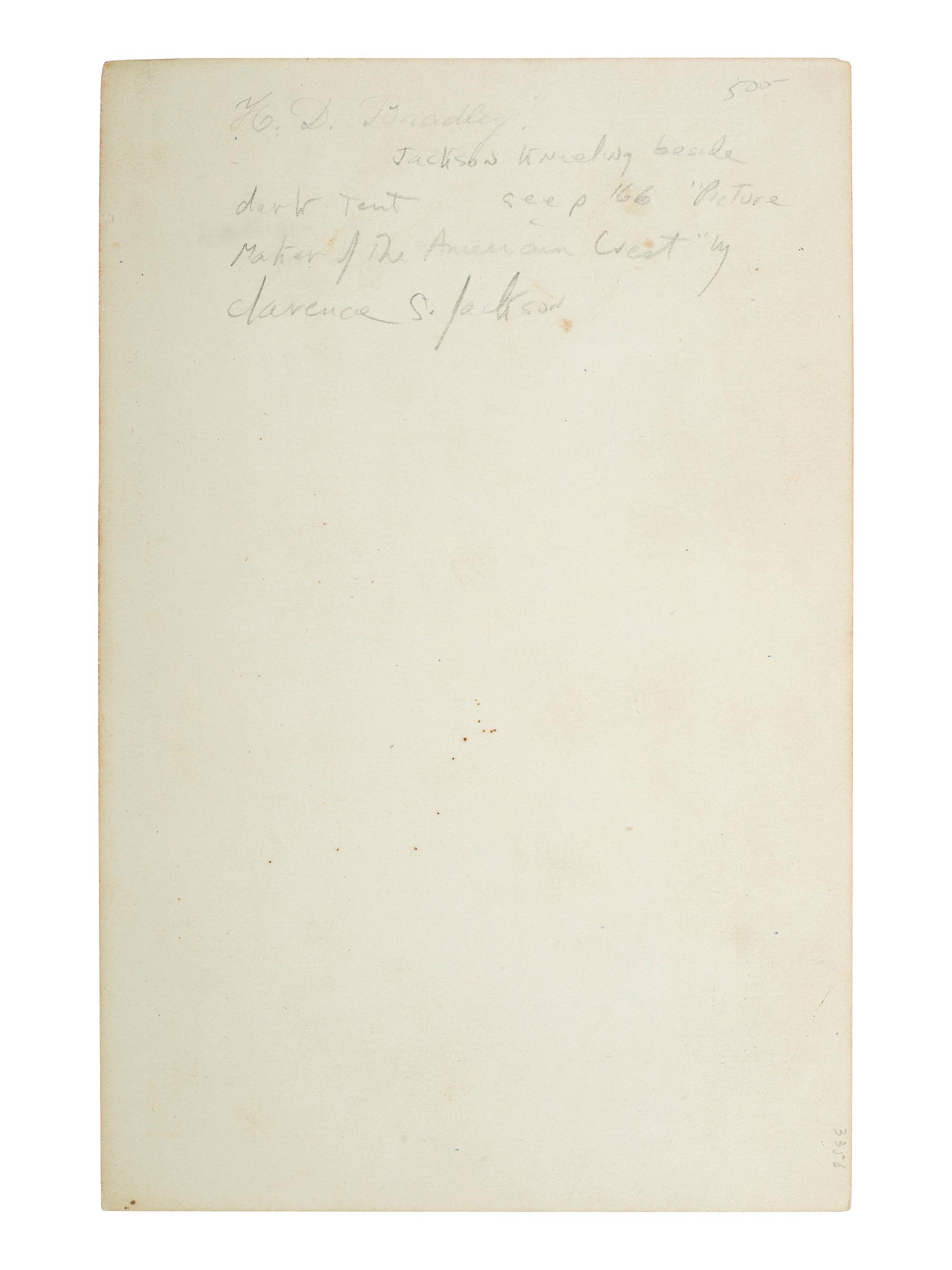 [WESTERN AMERICANA]. JACKSON, William Henry (1843-1942), photographer. Photographing in High Places . Washington, DC: Department of the Interior, US Geological Survey of the Territories, 1872.