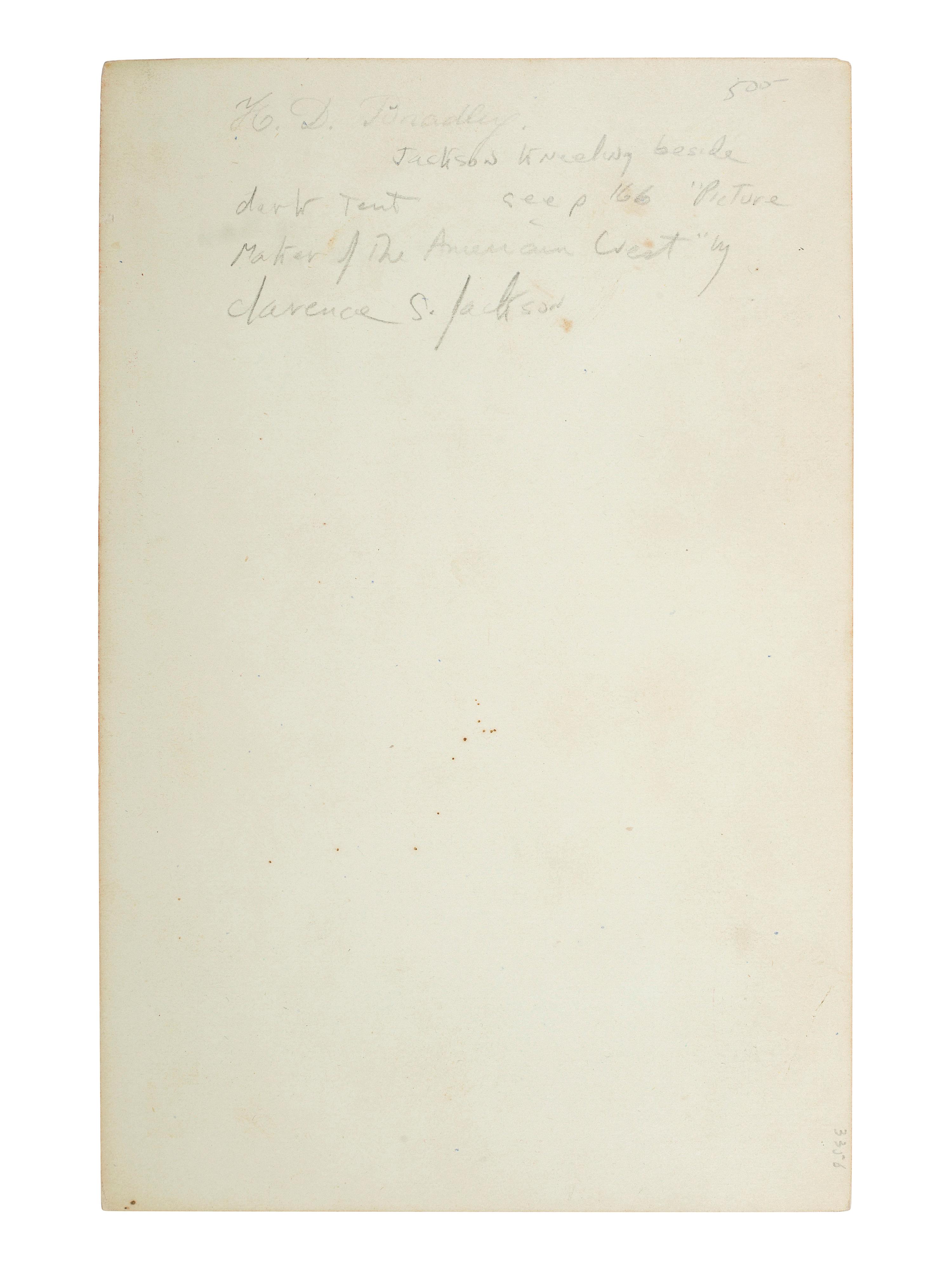 [WESTERN AMERICANA]. JACKSON, William Henry (1843-1942), photographer. Photographing in High Places . Washington, DC: Department of the Interior, US Geological Survey of the Territories, 1872.