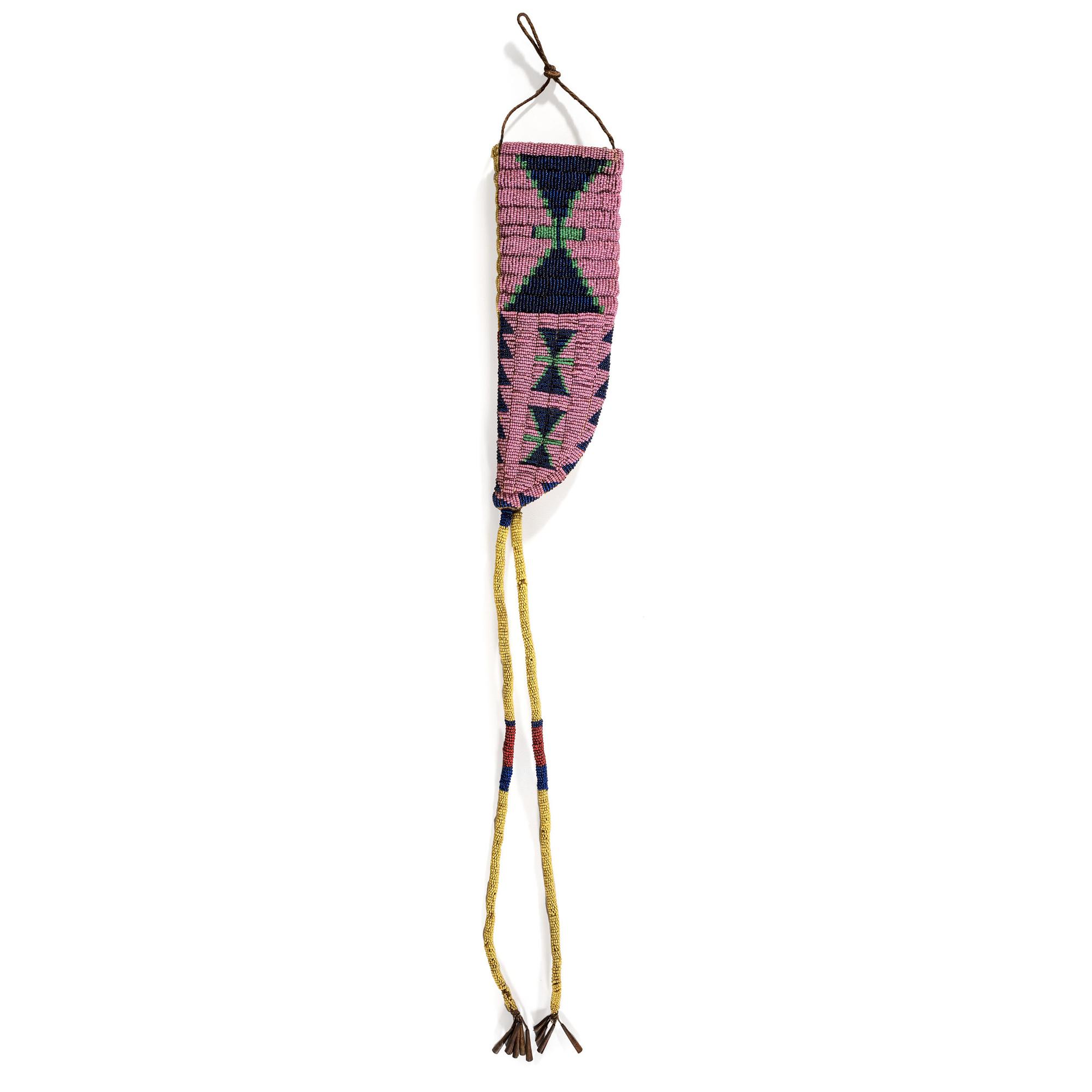 Plains Cree Double-Sided Buffalo Hide Knife Sheath