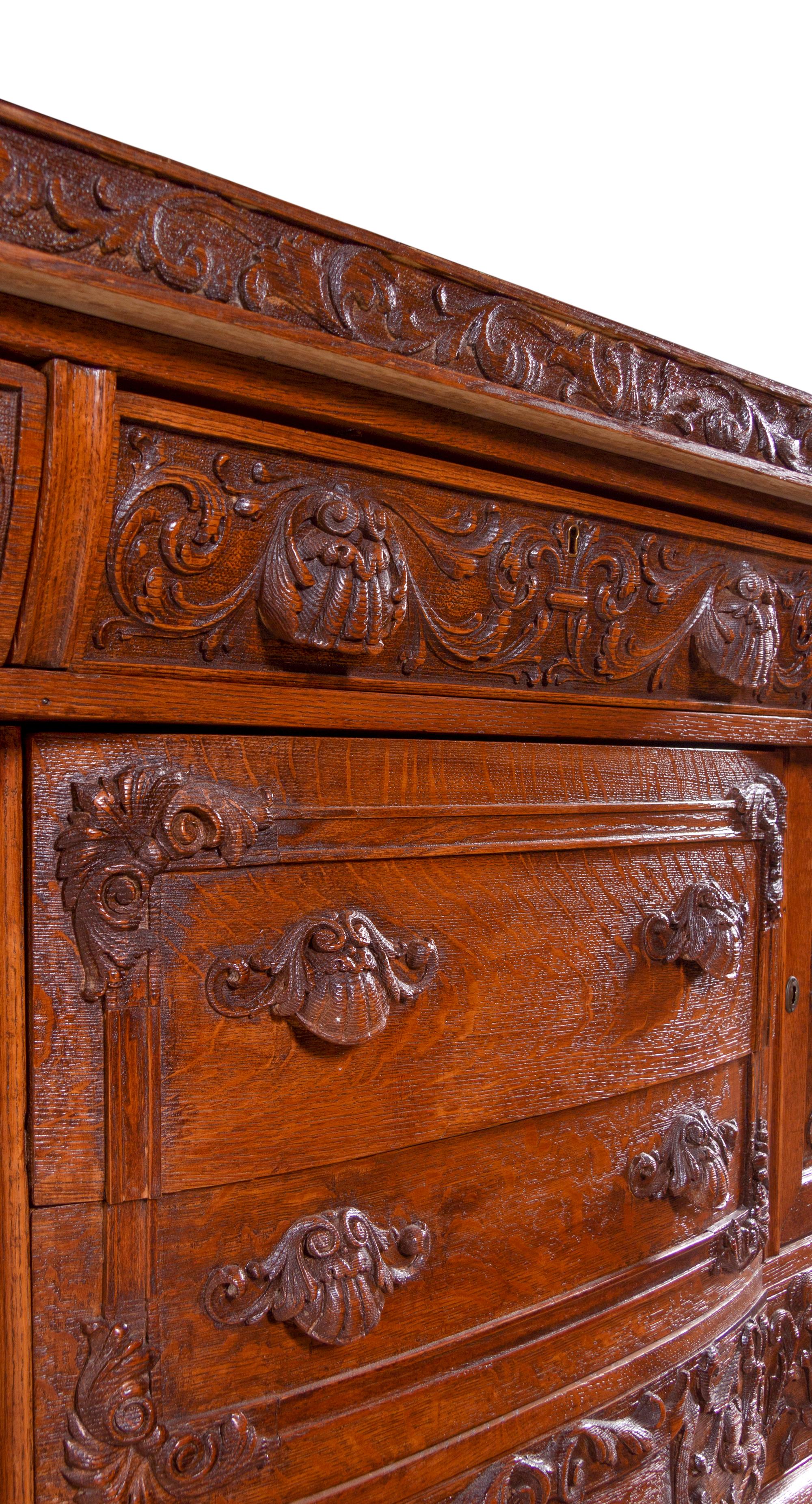 A German Carved Oak Sideboard