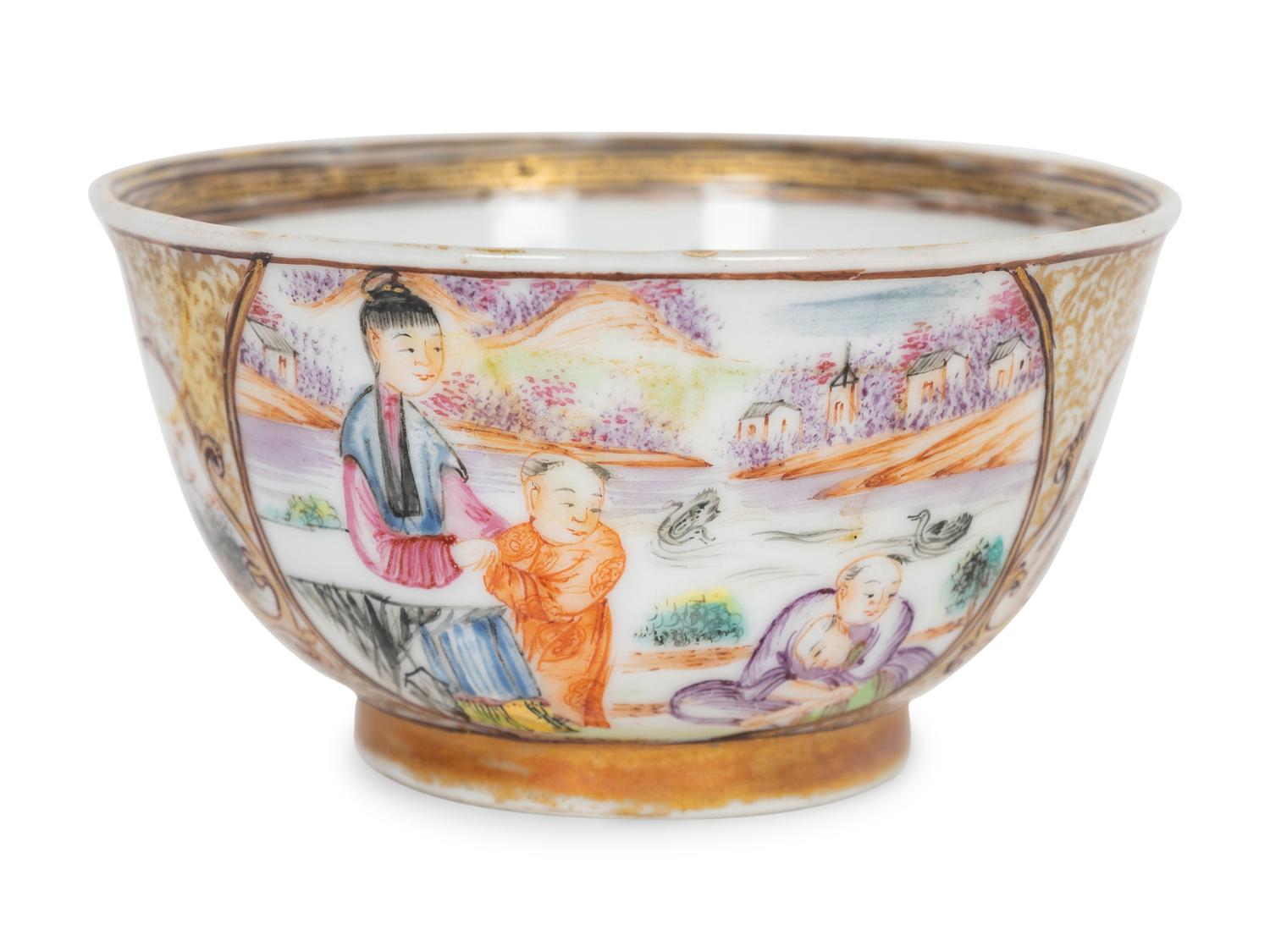 A Chinese Export Porcelain Famille Rose Cup and Saucer