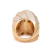 Rock Crystal Quartz, Diamond, and Yellow Gold Bombé Ring