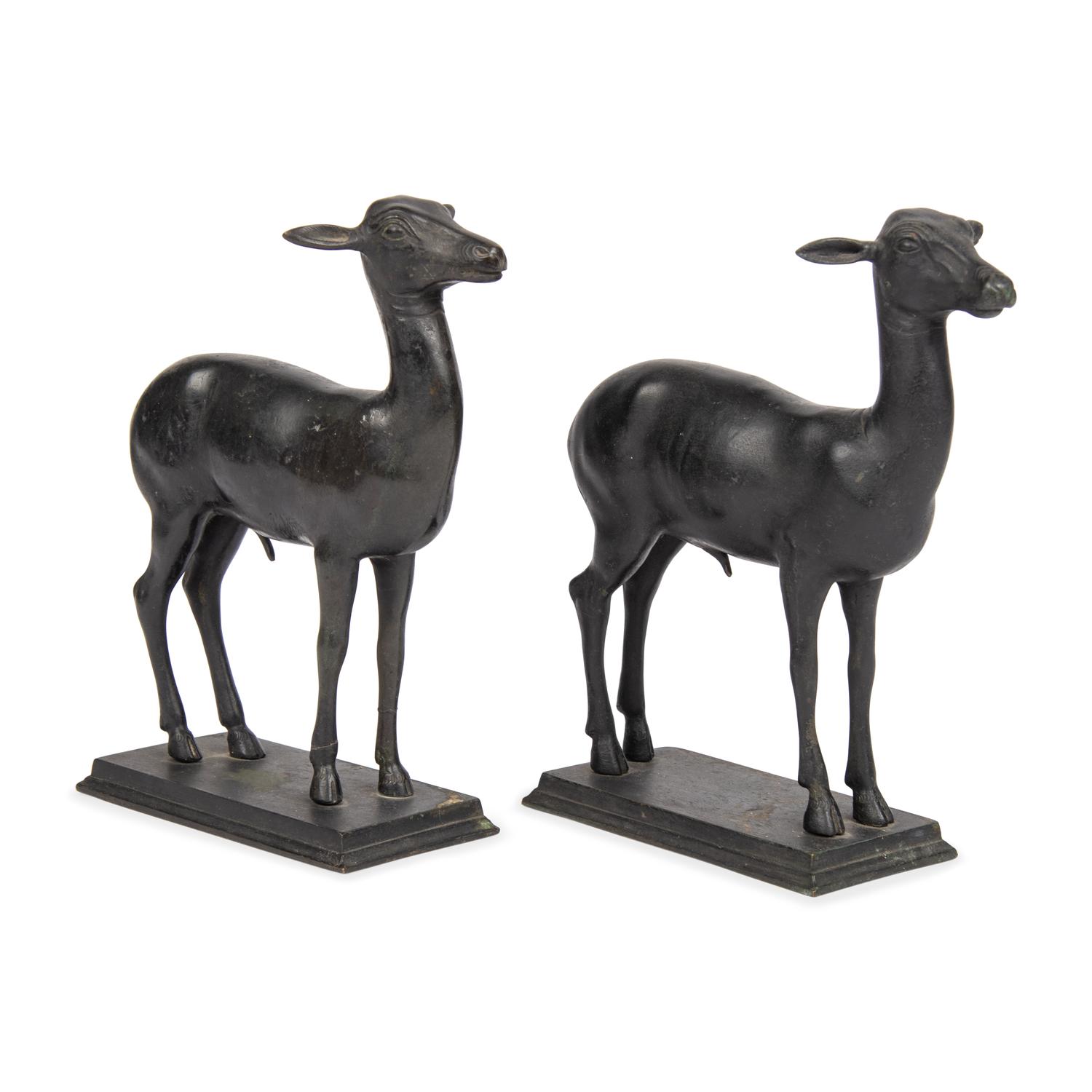 A Pair of Grand Tour Bronze Models of the Pompeian Deer