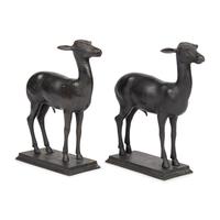 A Pair of Grand Tour Bronze Models of the Pompeian Deer