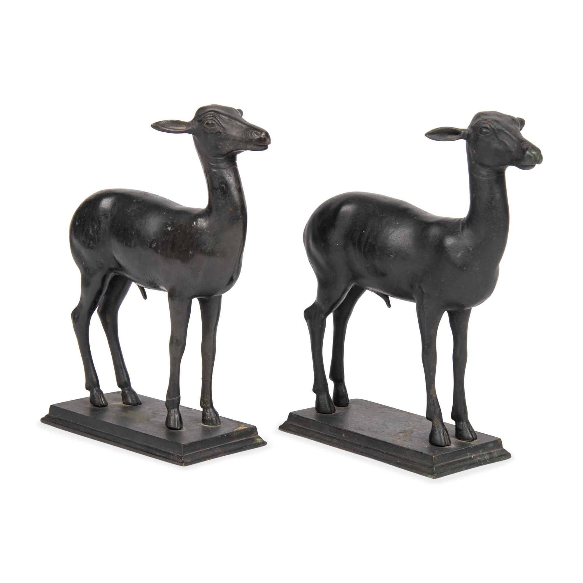 A Pair of Grand Tour Bronze Models of the Pompeian Deer