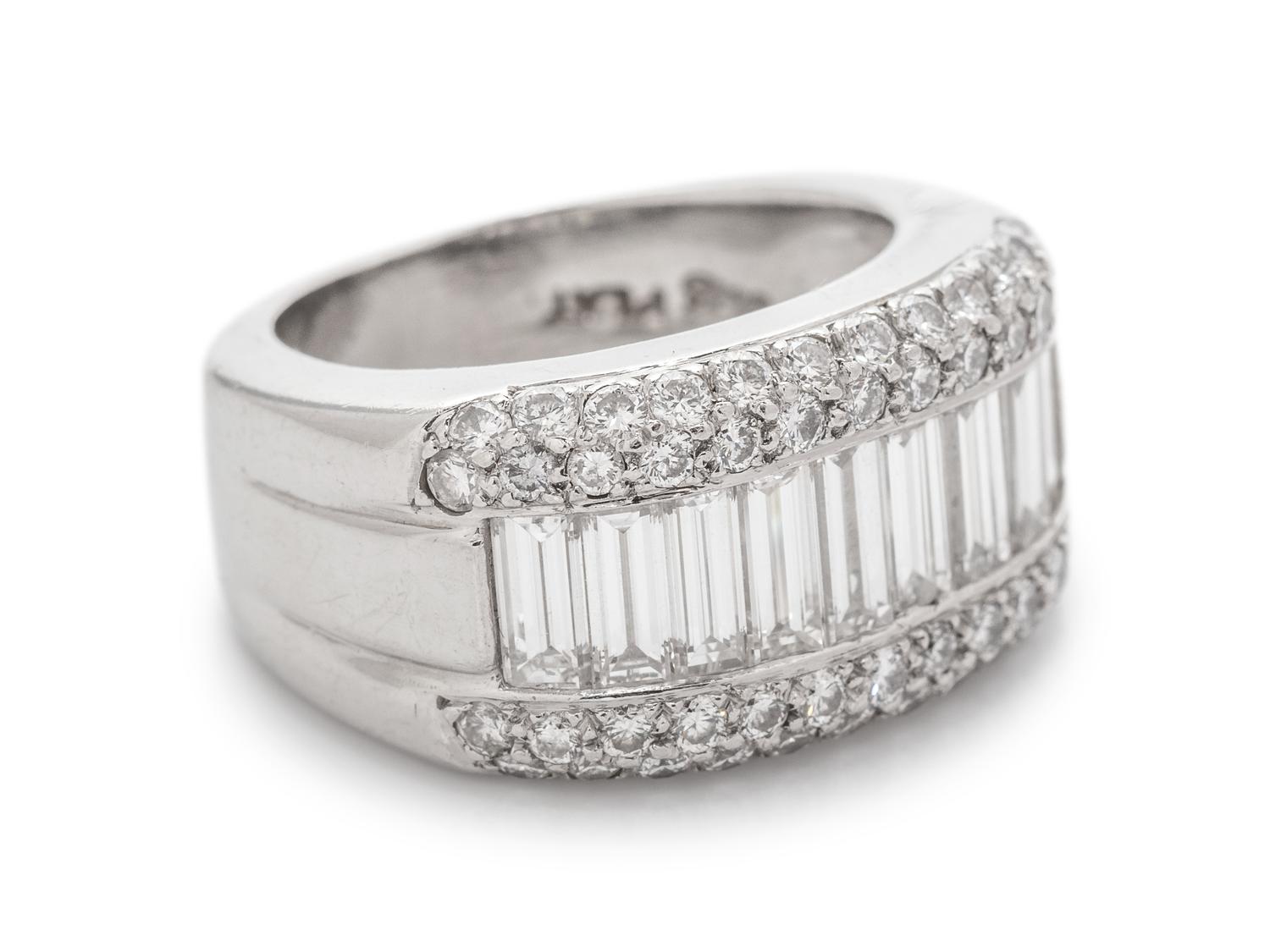 A Platinum and Diamond Ring,